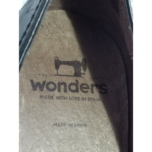 Wonders Made With Love In Spain G-3680 Black Comfort Pump Medium Heel Size 41 - Picture 3 of 5
